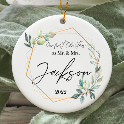 Christmas ornament - Newlyweds ornament - Design #114