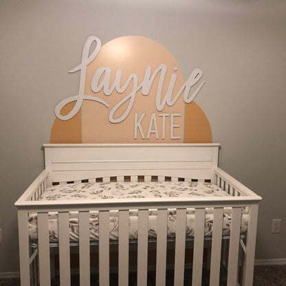 First and middle name sign - individual letters for middle name