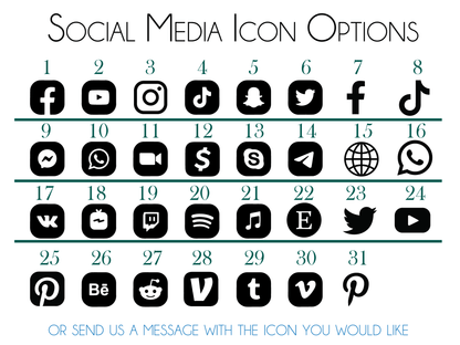 Large Wall Mounted Business Social Media Sign - 4 icons