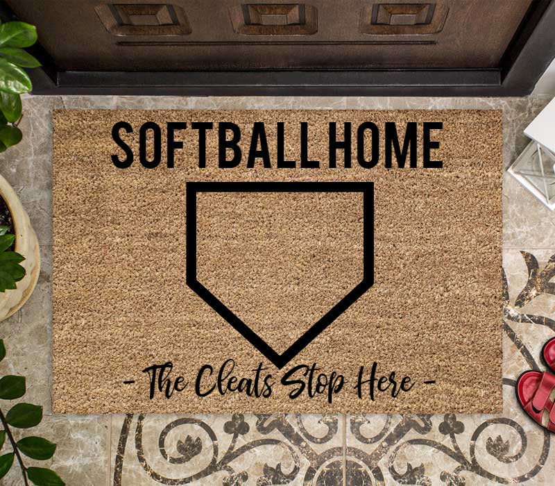 Softball Home, The Cleats stop here rug