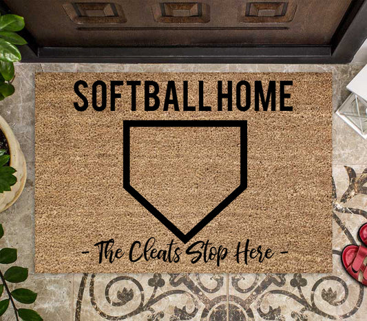 Softball Home, The Cleats stop here rug