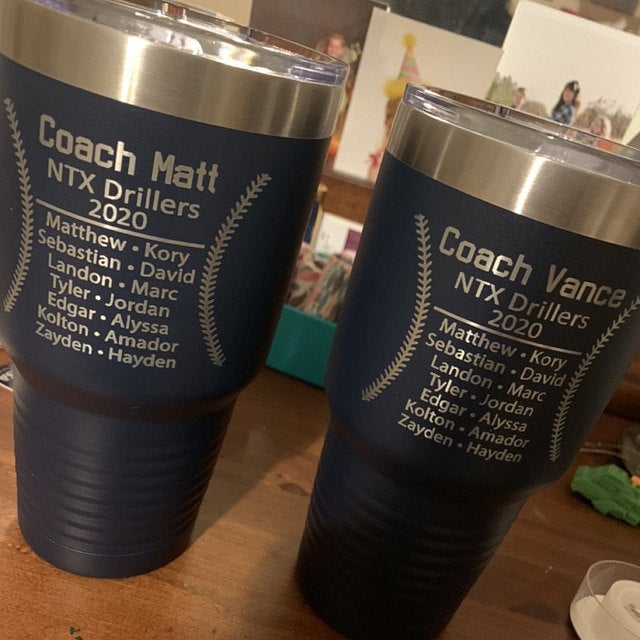 Engraved Baseball Coach 20 oz Stainless Steel Tumbler