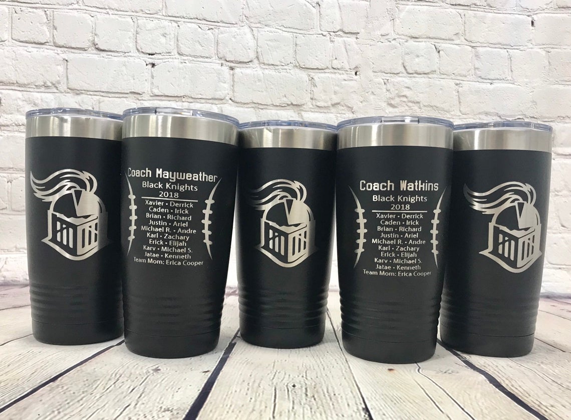 Engraved Football Coach 20 oz Stainless Steel Tumbler