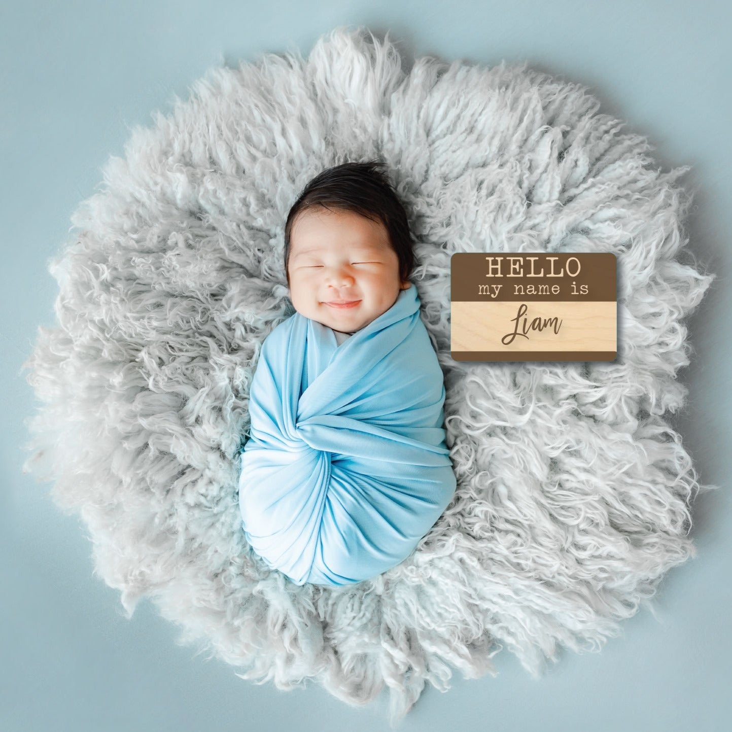 Hello I'm "___" Engraved Newborn sign with baby name
