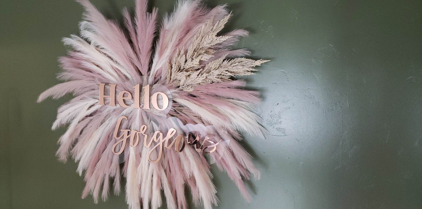 Hello Gorgeous - Custom Mirrored Acrylic Sign - Salon decor - Clear backing