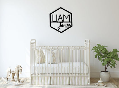 Hexagon name sign, First + Middle name
