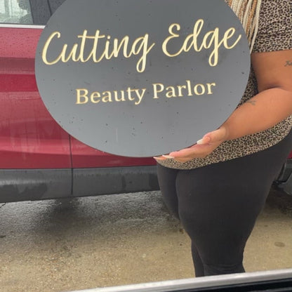Round acrylic business logo sign