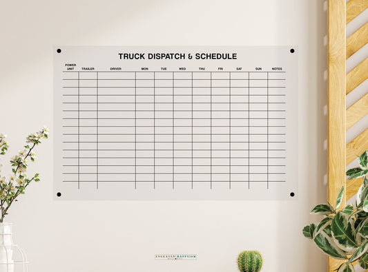 Trucking company dispatch board clear acrylic custom trucking dry erase board, trucker organizer, trucking wall organizer sign #002