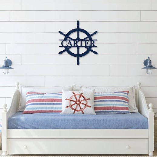 Ship Wheel personalized name sign