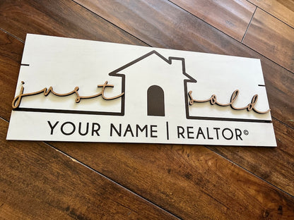 Real estate closing sign - Just sold sign