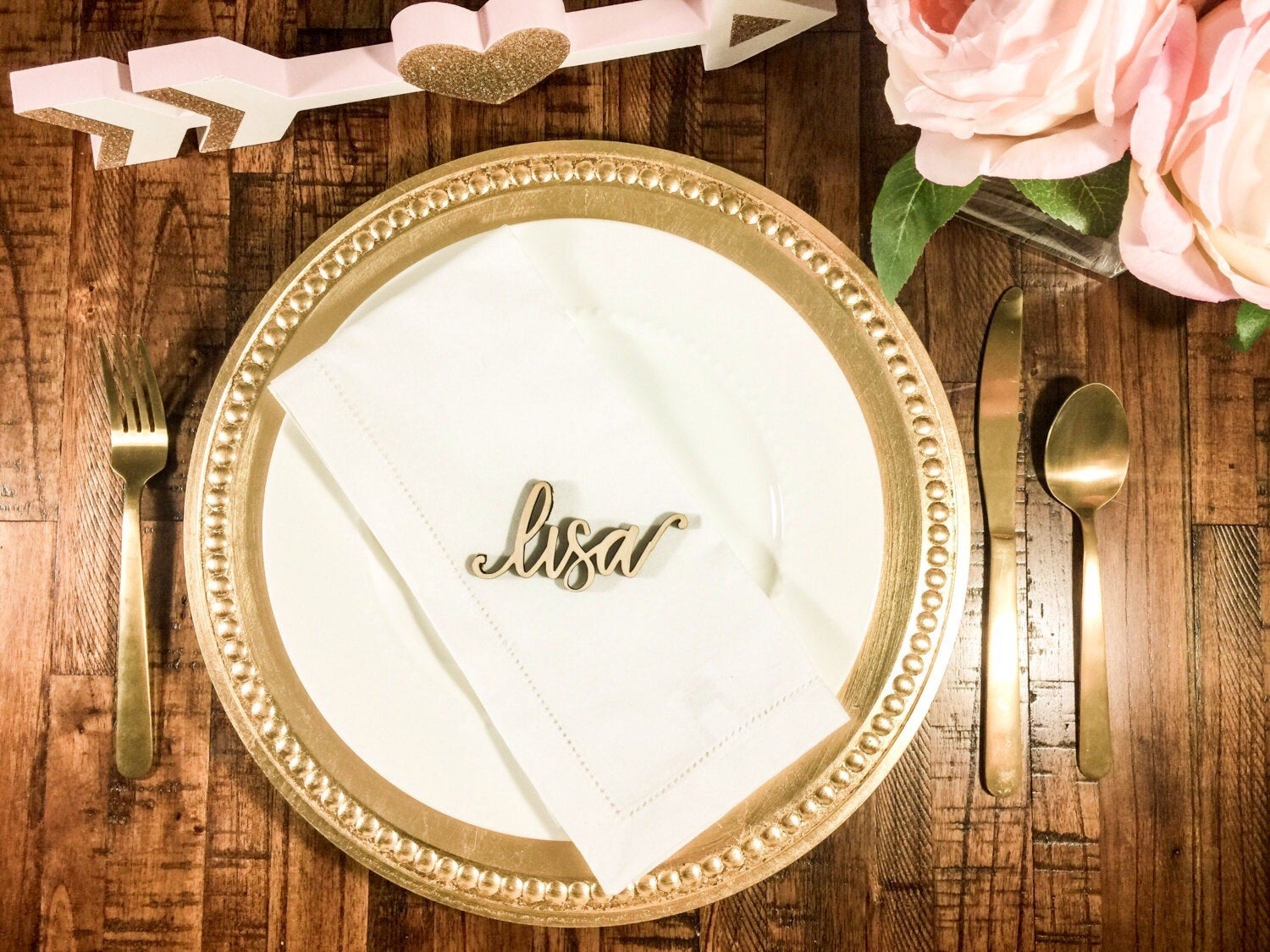 Wooden Name Place Setting for Wedding Guests - Happyism, Inc. Engraving 