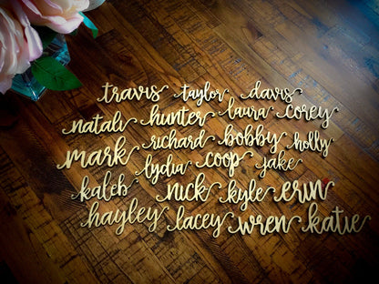 Wooden Name Place Setting for Wedding Guests - Happyism, Inc. Engraving 