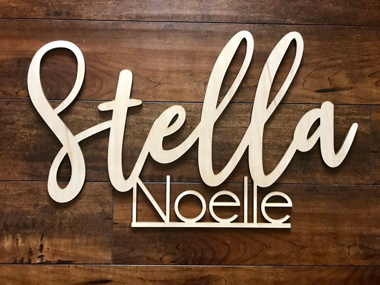 First & Middle Name Wood Sign for Nursery or Kid's room - Happyism, Inc. Engraving 