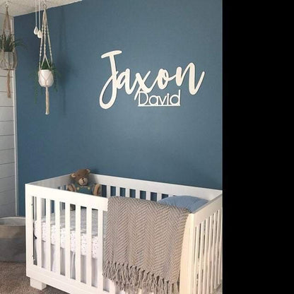 First & Middle Name Wood Sign for Nursery or Kid's room - Happyism, Inc. Engraving 