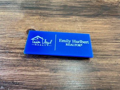 Custom acrylic name tag - business name tag