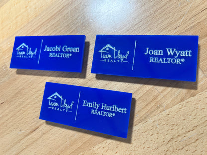 Custom acrylic name tag - business name tag