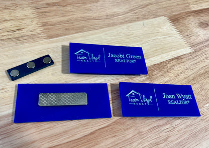 Custom acrylic name tag - business name tag