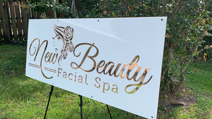Rectangular acrylic business logo sign