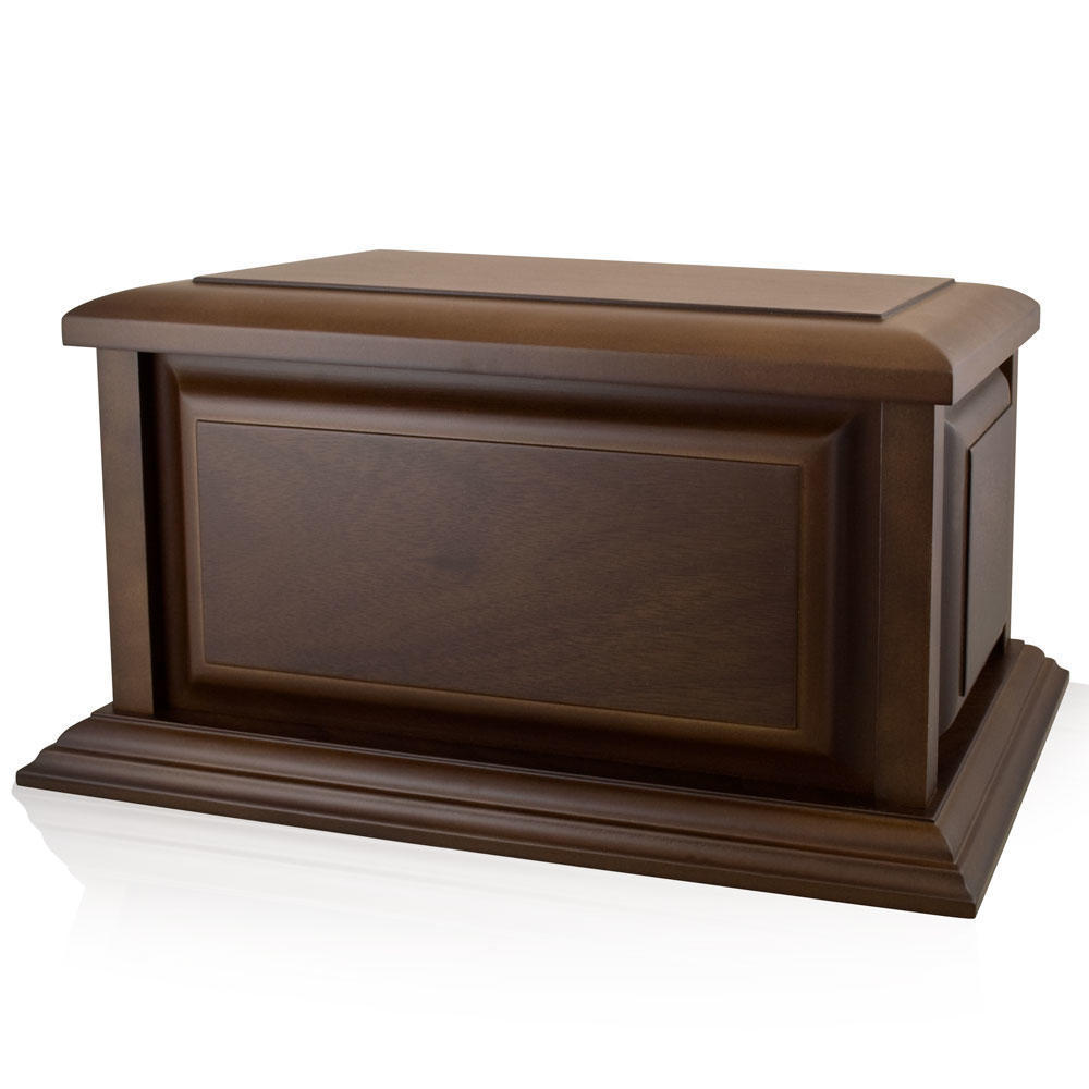 Engraved Large Traditional Walnut Wood Cremation Urn