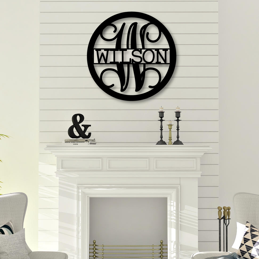 Family Single Letter Monogram Name Sign – Happyism, Inc.