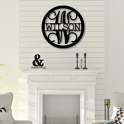 Family Single Letter Monogram Name Sign - Happyism, Inc. Engraving 