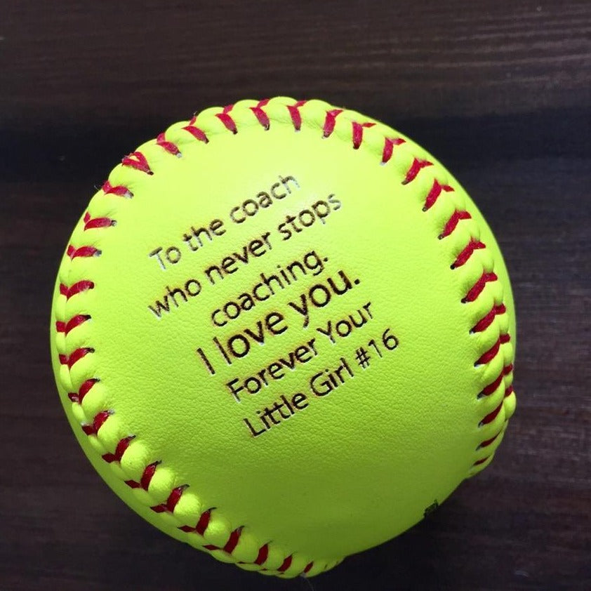 Custom Engraved Softball - Coach